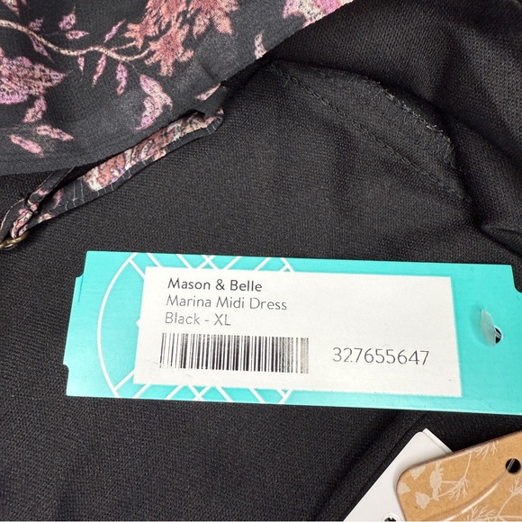 NWT Mason & Belle Midi Marina Dress Purple & Black Floral Pleated | XL - Picture 14 of 15